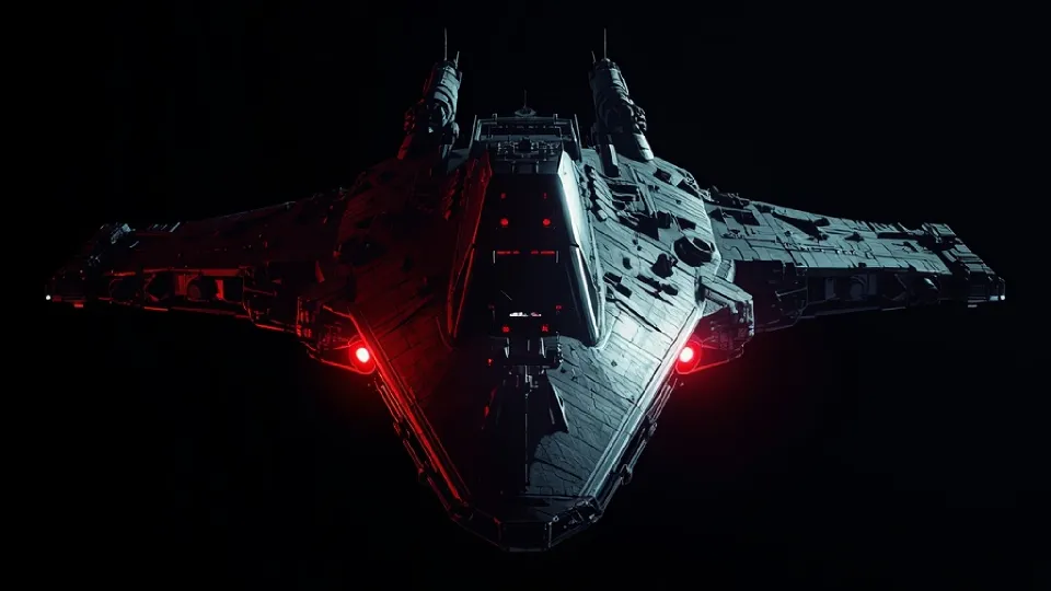 sci-fi battleship in space